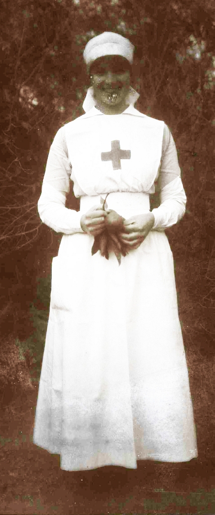 1915c CROIL & MITCHELL FAMILY ca 1900 - 1916 Chrissy M. Croil (m Vlasto) as a British VAD in WWl 02.jpg